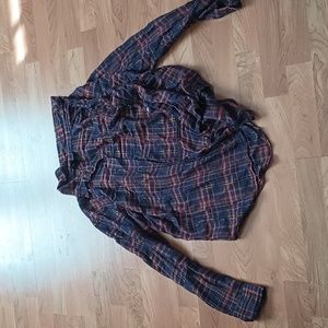 Lucky Brand button down plaid top size S
